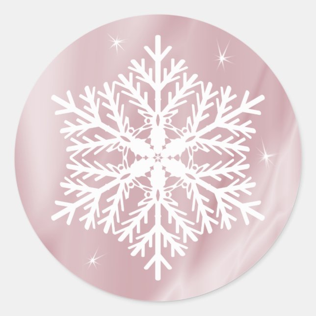 Sticker Rond Filles Faux Rose Gold Vacances d'hiver Noël (Devant)
