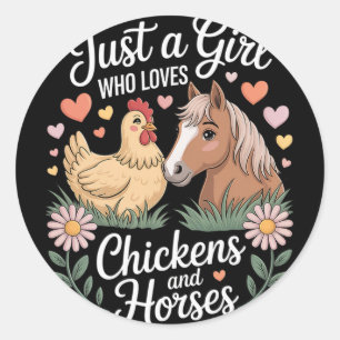 Sticker Rond Filles Femmes Agricultrices Juste Une Fille Qui Ai