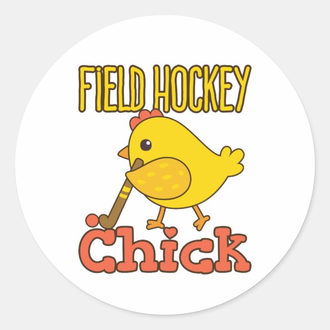 Sticker Rond Filles filles de hockey sur gazon (Devant)