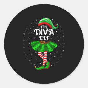 Sticker Rond Filles Filles Filles Fille Maman Le Diva Elf