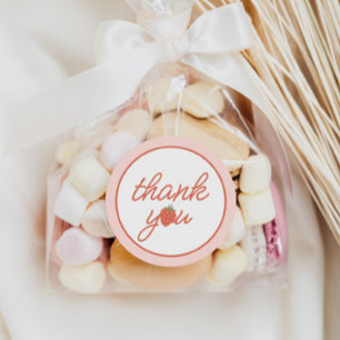 Sticker Rond Filles fraises 1er anniversaire Favoriser