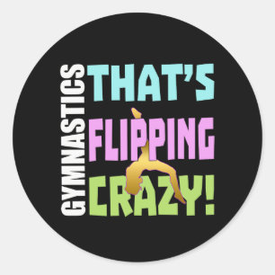 Sticker Rond Filles Gymnastique - Flipping Crazy