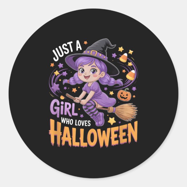 Sticker Rond Filles Halloween (Devant)