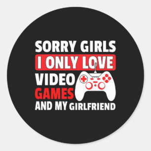 Sticker Rond Filles I Only Love Jeux Vidéo Et Mon amie Co