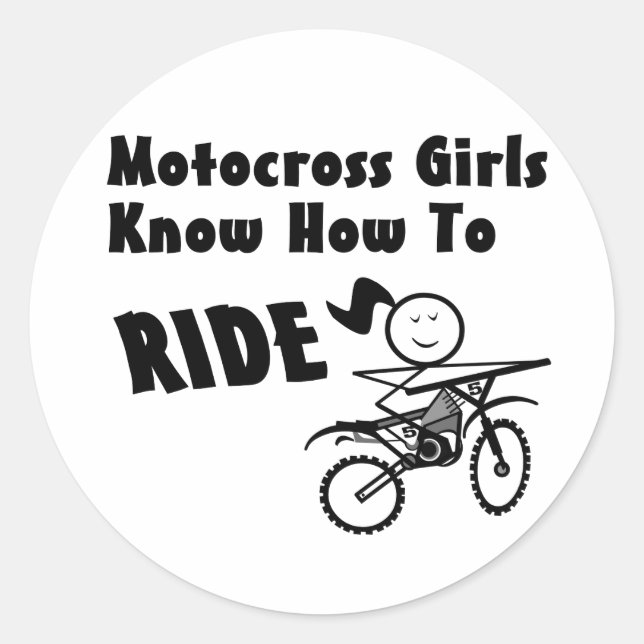 Sticker Rond Filles Motocross (Devant)