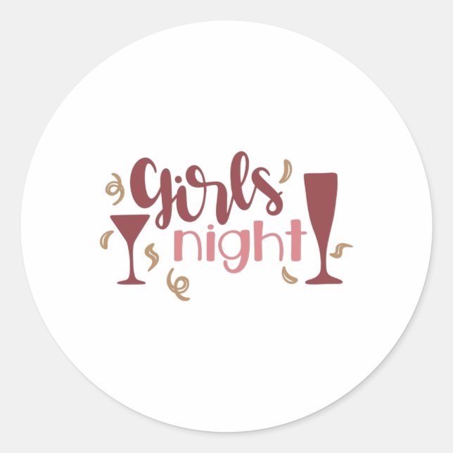 Sticker Rond Filles nuit (Devant)