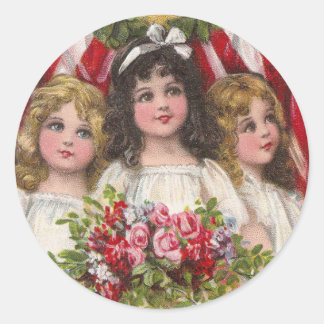 Sticker Rond Filles patriotes de liberté