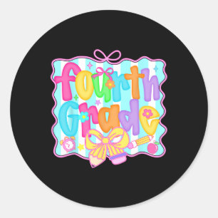Sticker Rond Filles prépa Retour à l'école 4e année Coquette Bo