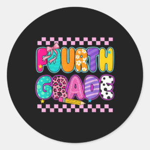 Sticker Rond Filles quatrième année rentrée des classes Coquett