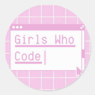 Sticker Rond Filles qui codent
