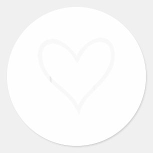 Sticker Rond Filles Saint-Valentin Femmes Silhouette de cœur En