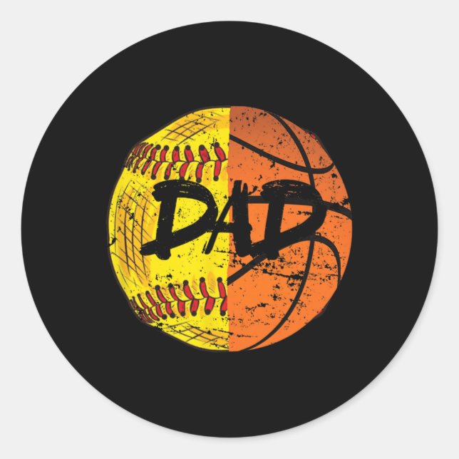 Sticker Rond Filles Sketll Softll Drôle Papa  (Devant)