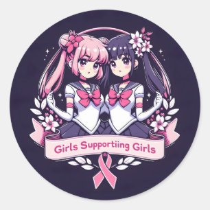 Sticker Rond Filles Soutien aux filles