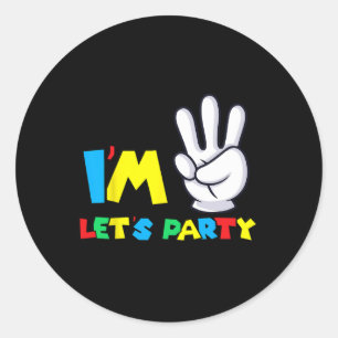 Sticker Rond Filles Troisième Anniversaire Chemise 3ème Anniver