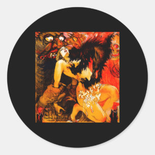 Sticker Rond Film d'horreur de monstre de Halloween Marié par S