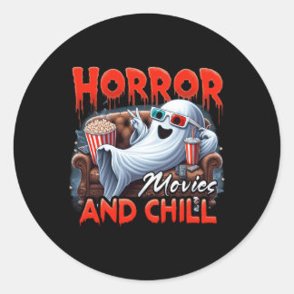 Sticker Rond Films D'Horreur Et Chill Éffrayant Fantôme Amateur