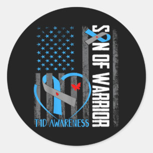 Sticker Rond Fils de guerrier Sensibilisation au diabète de typ