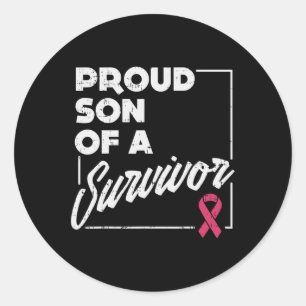 Sticker Rond Fils De Survivant Cancer Du Sein Cadeau De Soutien