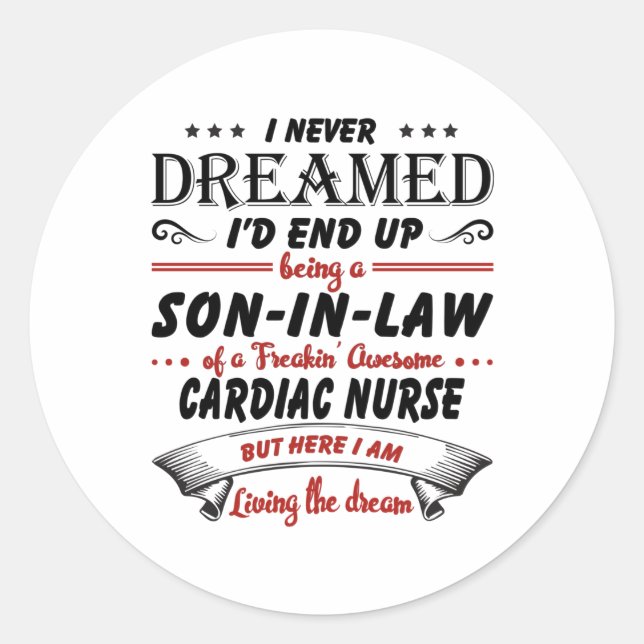 Sticker Rond Fils En Droit De L'Infirmière Cardiaque Awesome (Devant)