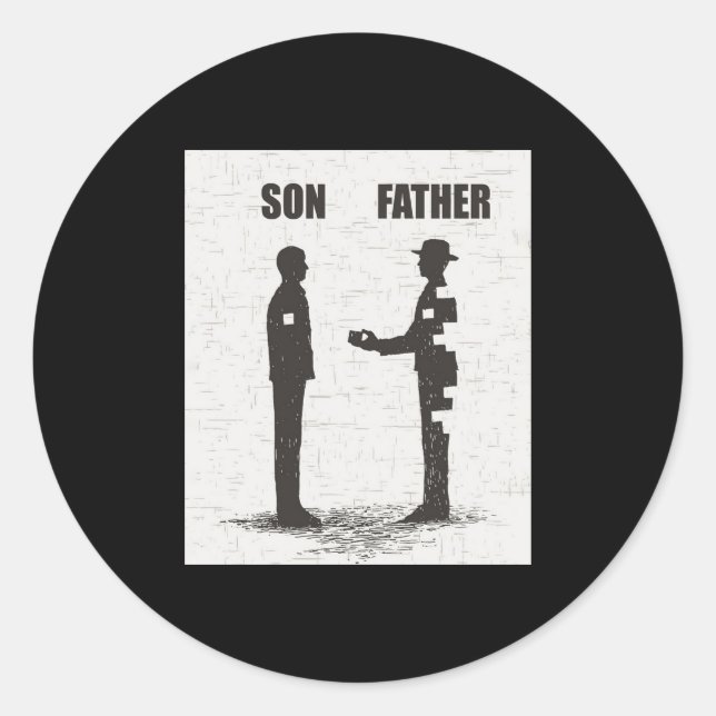 Sticker Rond Fils Et Père (Devant)