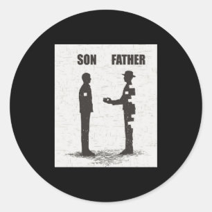 Sticker Rond Fils Et Père