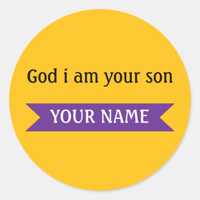 Sticker Rond Fils Fidèle – Conception Inspirante de Nom Personn (Devant)