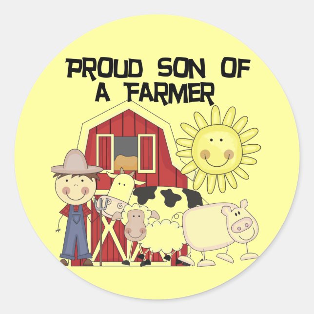 Sticker Rond Fils fier des T-shirts et des cadeaux d'un (Devant)