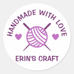 Sticker Rond Fils Knit Crochet PERSONNALISÉ