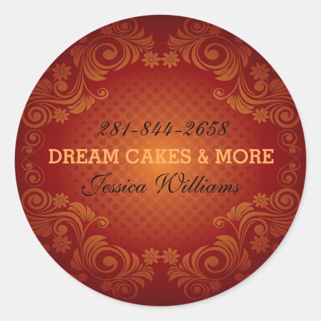 Sticker Rond Fils Orange Et Rouge Rétro (Devant)