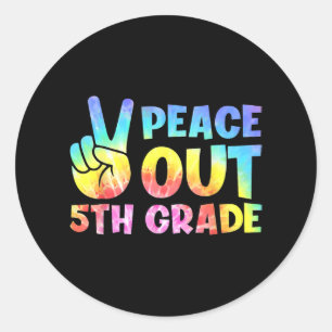 Sticker Rond Fin 5e Année 2024 Diplômé Bonne Dernière Journée D