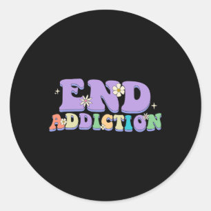 Sticker Rond Fin Addiction Super Happy Style Overdose