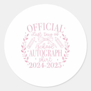Sticker Rond Fin De L'Année Autographes 2024-2025 Dernier Jour