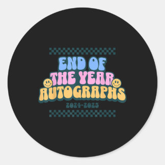Sticker Rond Fin De L'Année Autographes 2024-2025 Dernier Jour