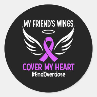 Sticker Rond Fin de l'overdose Les ailes de mon ami recouvrent 