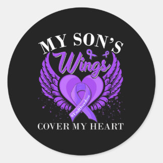 Sticker Rond Fin de l'overdose Les ailes de mon fils couvrent m