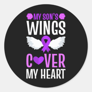 Sticker Rond Fin de l'overdose Les ailes de mon fils couvrent m