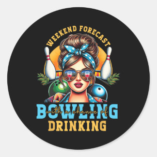 Sticker Rond Fin De Semaine Prévision Bowling Chance De Boire M