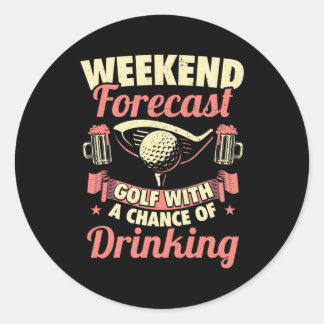 Sticker Rond Fin De Semaine Prévision Golf Avec Une Chance De B