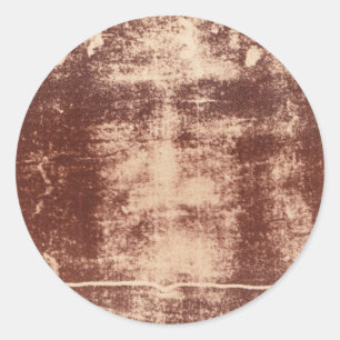 Sticker Rond Fin du visage de Jésus sur le linceul de Turin
