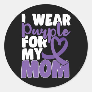 Sticker Rond Fin Heimer Je Porte du Violet Pour Ma Mère Sensibi