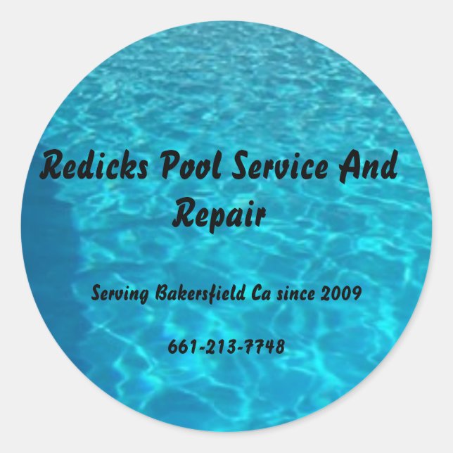 Sticker Rond Final_pool, Redicks Pool Service And Repair, Se... (Devant)