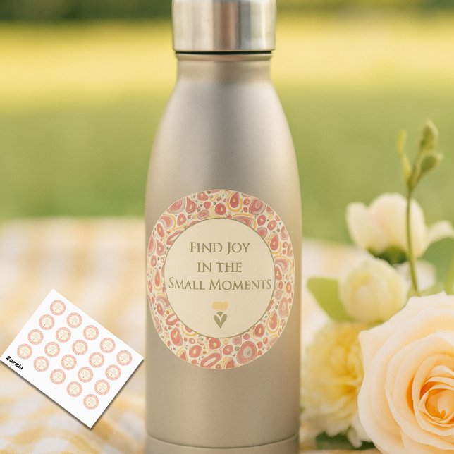 Sticker Rond Find Joy in the Small Moments (Find Joy in the Small Moments Sticker Sheet | Inspirational Pastel Stickers)