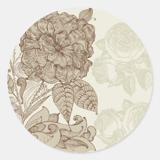 Sticker Rond Fine Cool mignonne Girl Retro Mode florale (Devant)