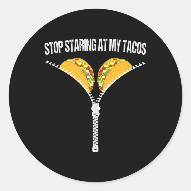 Sticker Rond Fini Mexicain Drôle À Mon Tacos Fiesta Cinc (Devant)