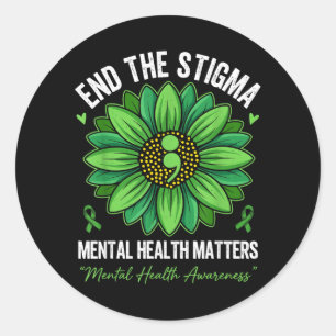 Sticker Rond Finissons avec le Stigma Green Flower La santé men