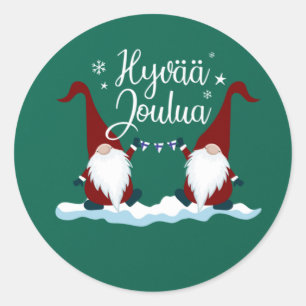 Sticker Rond Finlandais Joyeux Noël Finlande Cadeau Tee Hyvaa J