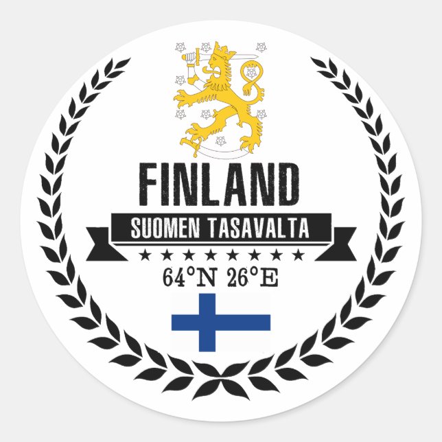 Sticker Rond Finlande (Devant)