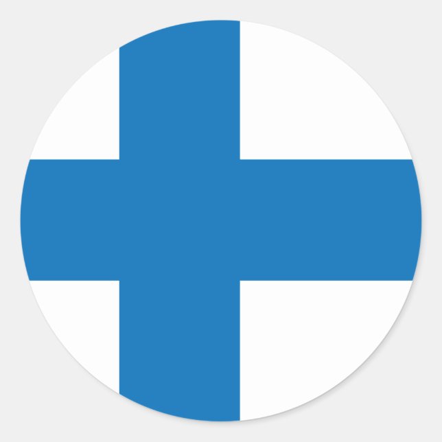 Sticker Rond Finlande Drapeau de haute qualité (Devant)