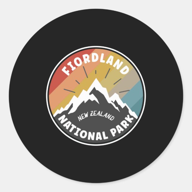 Sticker Rond Fiordland National Park New Zealand (Devant)