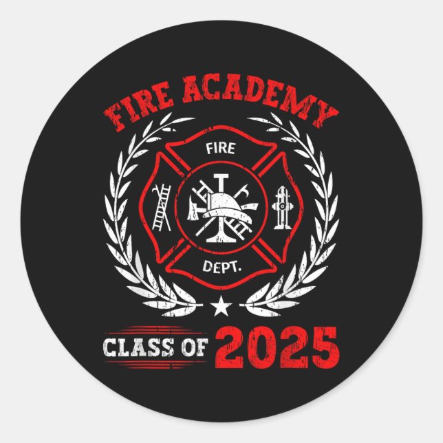 Sticker Rond Fire Academy Cl De 2025 Graduation Future Firefigh (Devant)